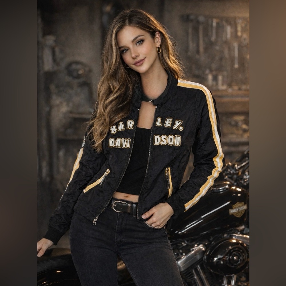 Harley Davidson Women's Airwing 3-in-1 Black Riding Jacket biker grunge